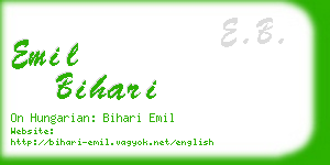 emil bihari business card